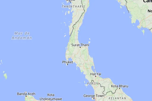 Map of Provincia de Surat Thani