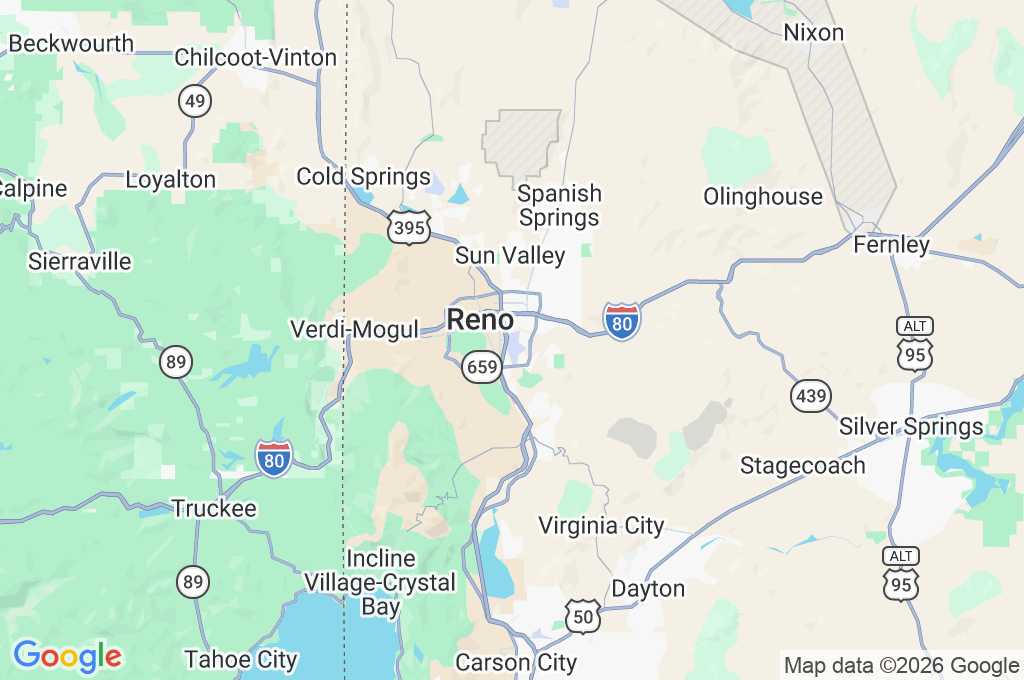 Aeropuerto Internacional Reno-Tahoe Area Map