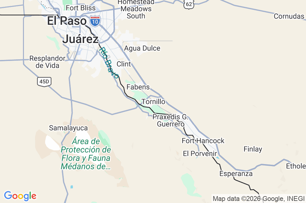 Tornillo Area Map Tornillo Area Map
