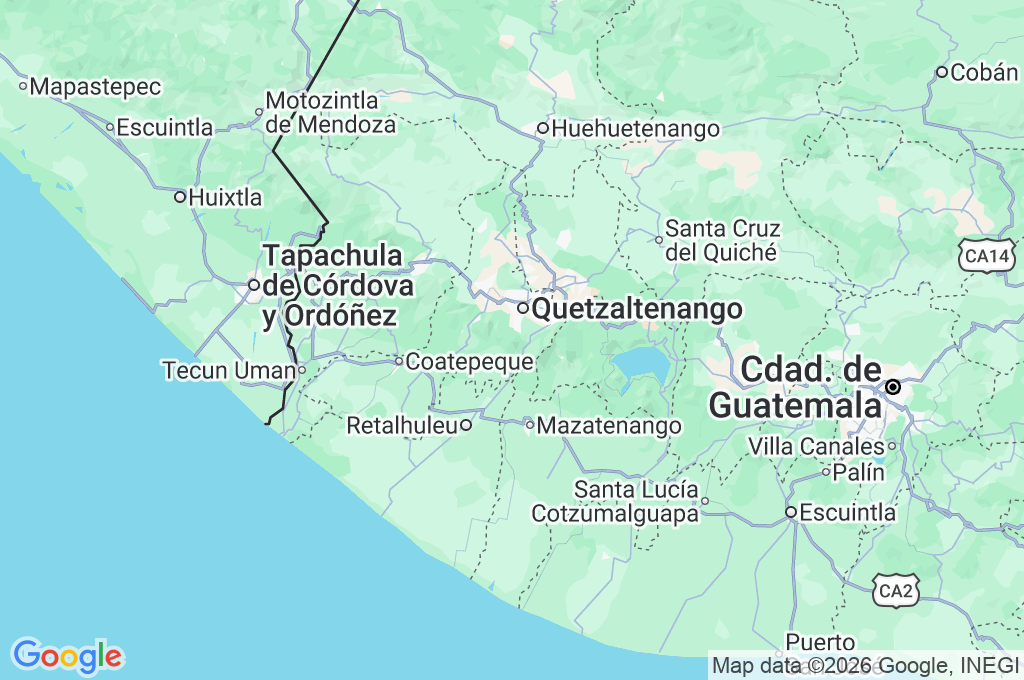 Volcán Santa María Area Map Volcán Santa María Area Map
