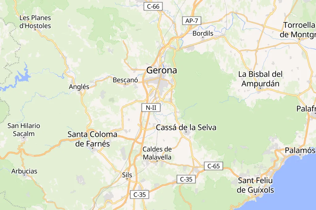 Fornells de la Selva Area Map Fornells de la Selva Area Map
