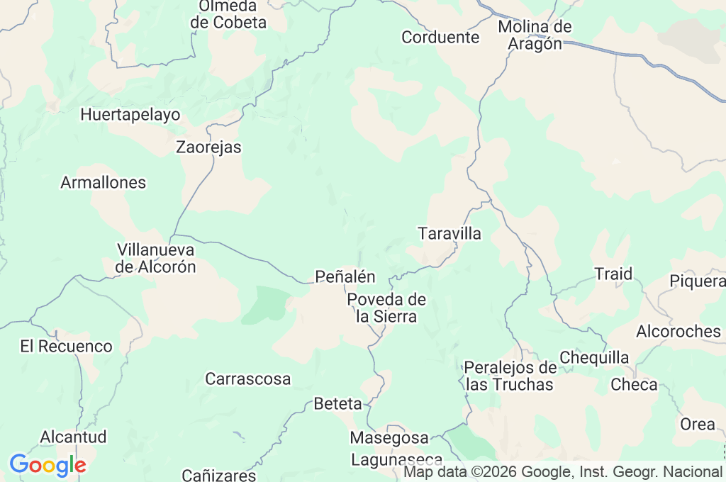 Parque Natural del Alto Tajo Area Map