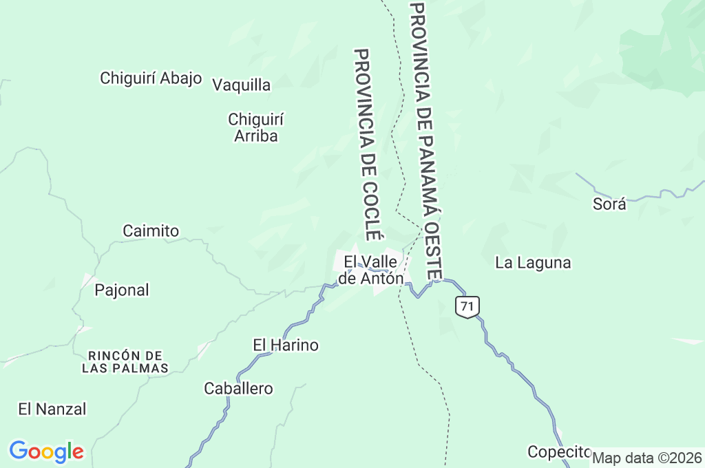Canopy de El Valle Area Map