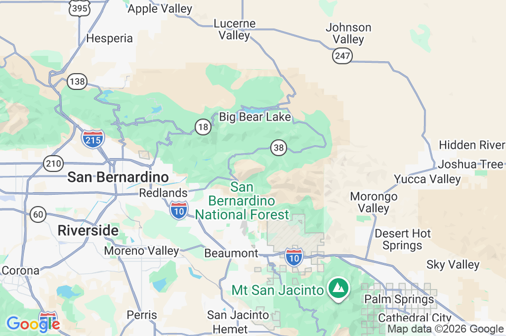 Desierto de San Gorgonio Area Map Desierto de San Gorgonio Area Map