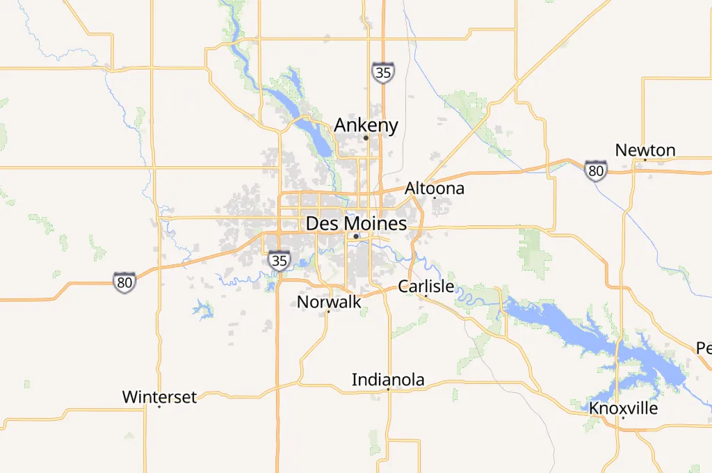 Des Moines Area Map Des Moines Area Map