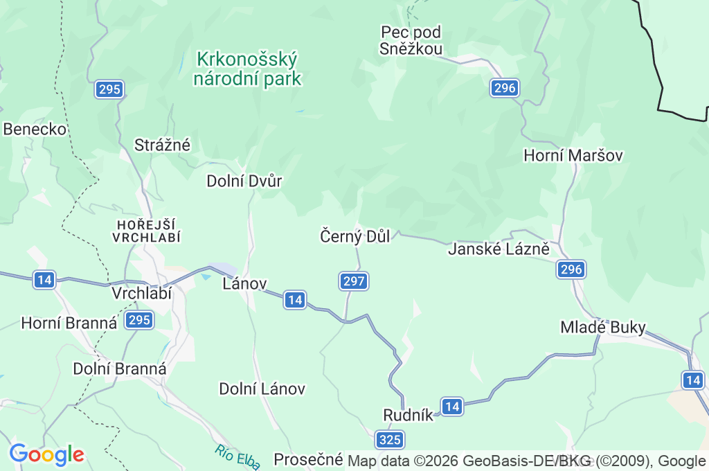 Černý Důl Area Map Černý Důl Area Map