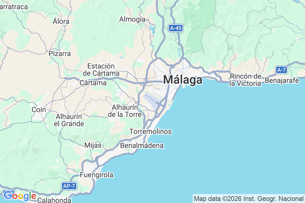 Aeropuerto de Málaga - Costa del Sol Area Map
