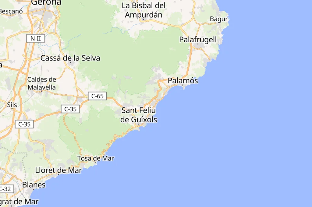 Platja d'Aro Area Map