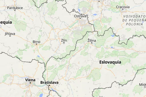 Map of Región de Zlín
