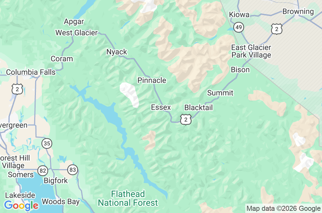 Izaak Walton Inn Area Map