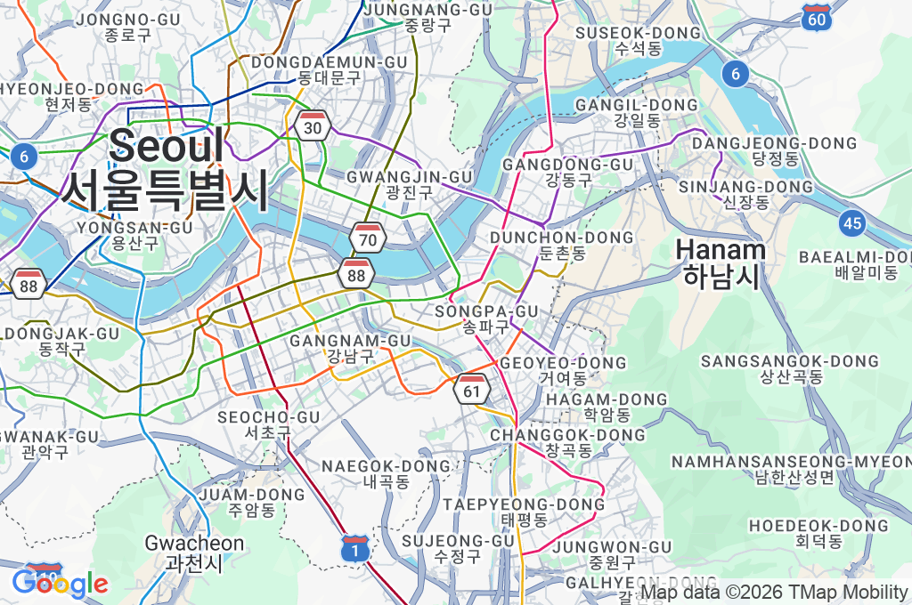 Lago Seokchon Area Map Lago Seokchon Area Map