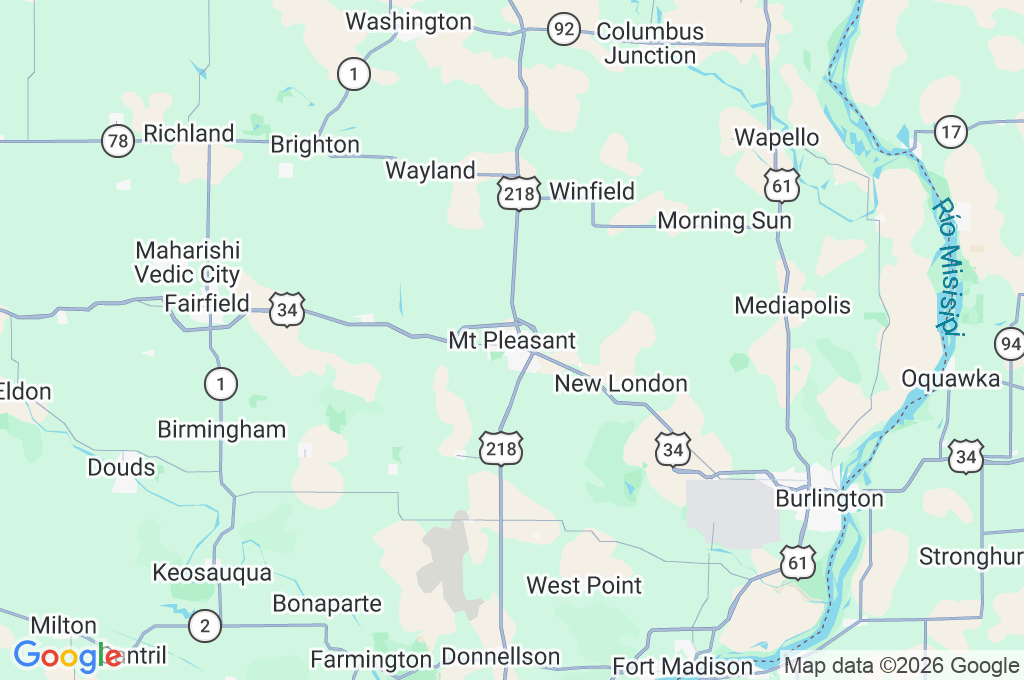 Mount Pleasant Area Map Mount Pleasant Area Map