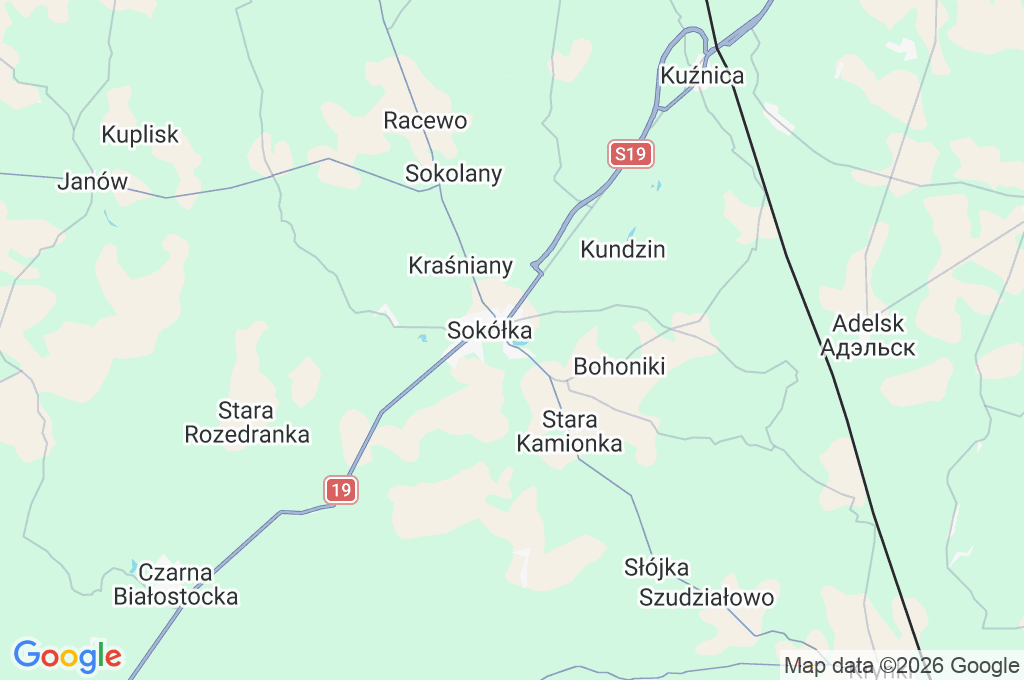 Sokółka Area Map Sokółka Area Map