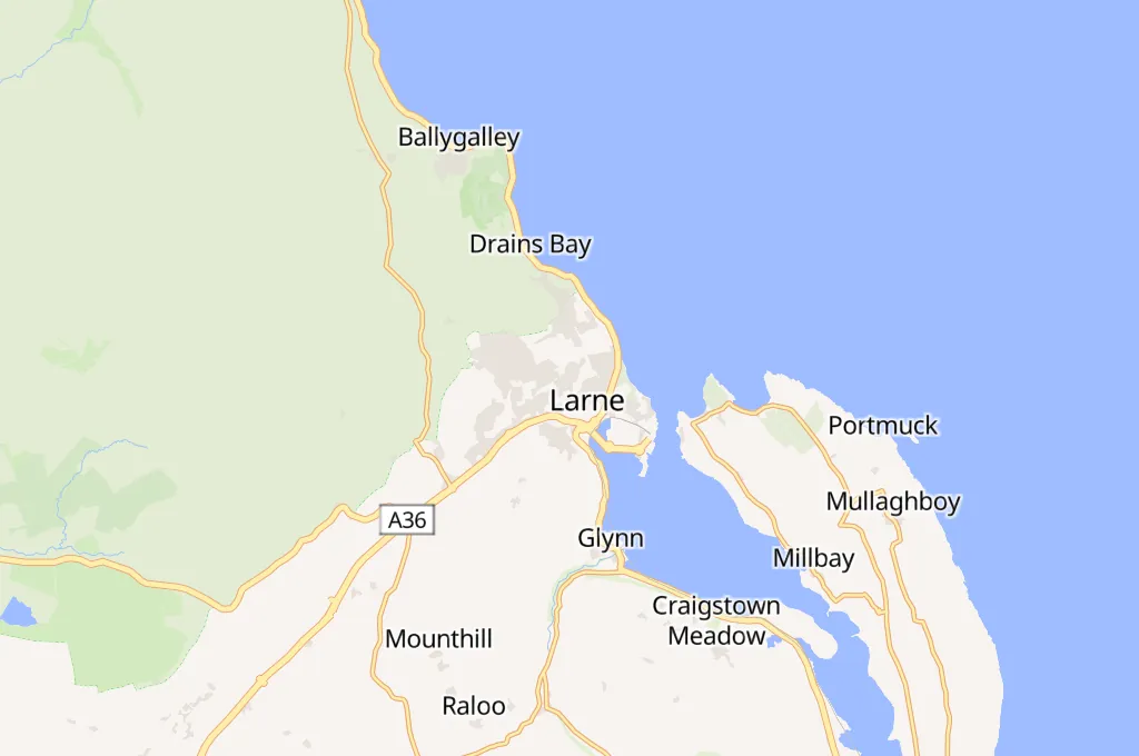 Larne Area Map Larne Area Map