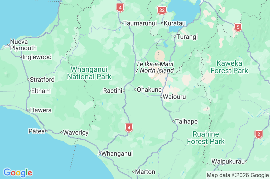 Ohakune Area Map Ohakune Area Map