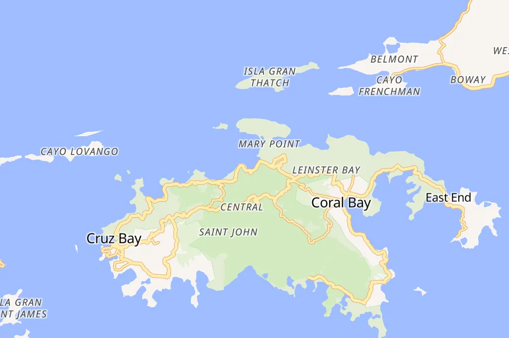 Playa de Maho Bay Area Map