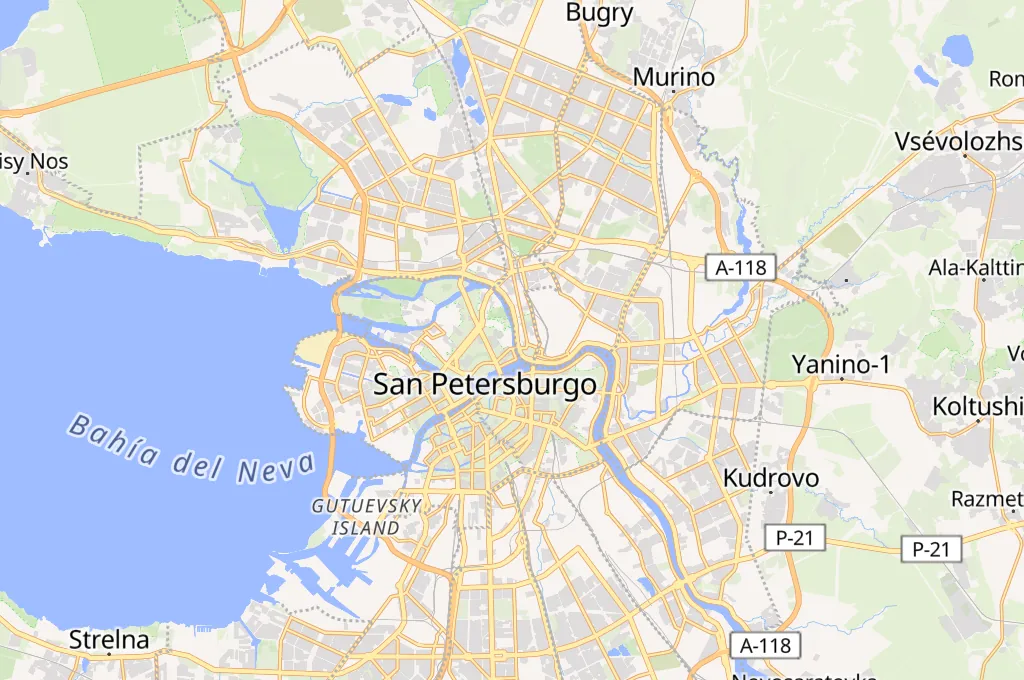 Malecón de Petrogradskaya Area Map