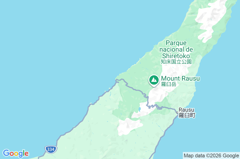 Parque nacional de Shiretoko Area Map Parque nacional de Shiretoko Area Map