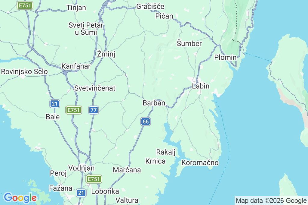 Barban Area Map