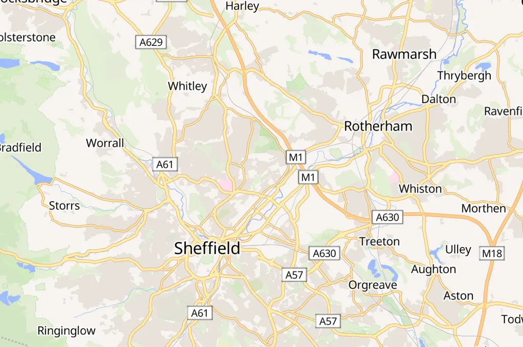 Sheffield Area Map Sheffield Area Map