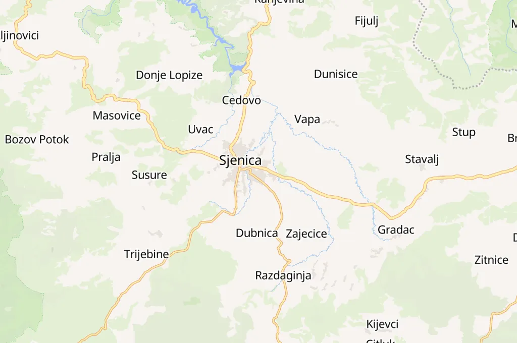 Sjenica Area Map