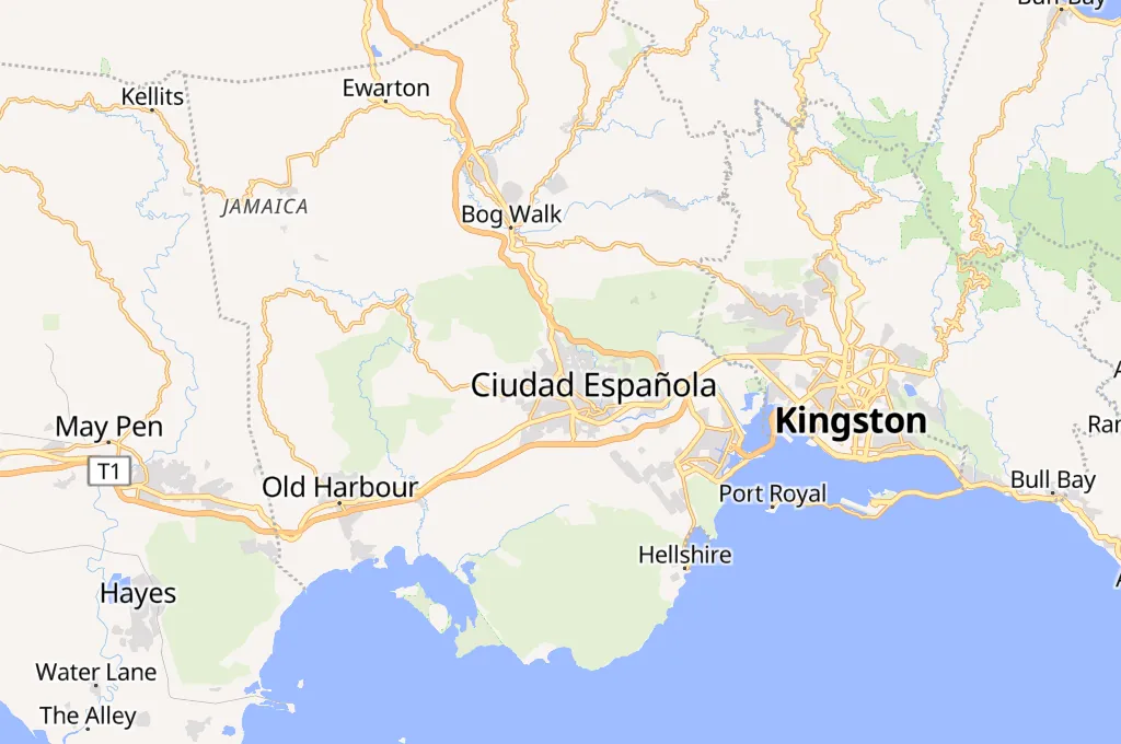 Spanish Town Area Map