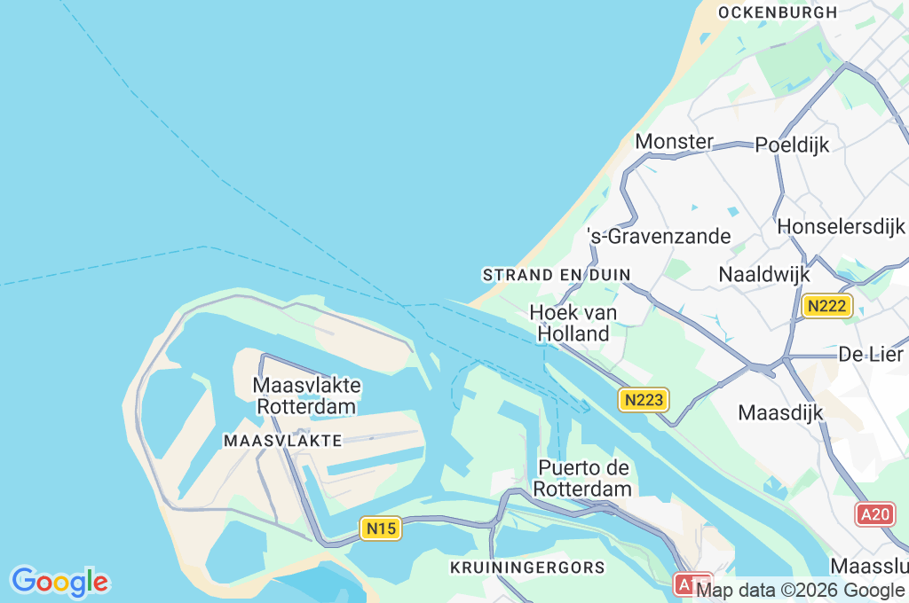 Noorderpier, Hoek van Holland Area Map