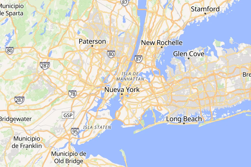 Nueva York Area Map Nueva York Area Map