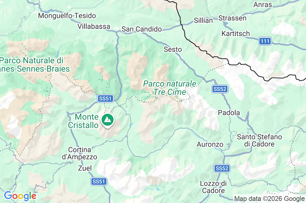 Tre Cime di Lavaredo Area Map Tre Cime di Lavaredo Area Map