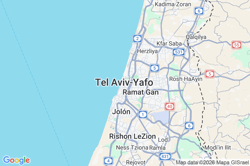 Tel Aviv-Yafo Area Map