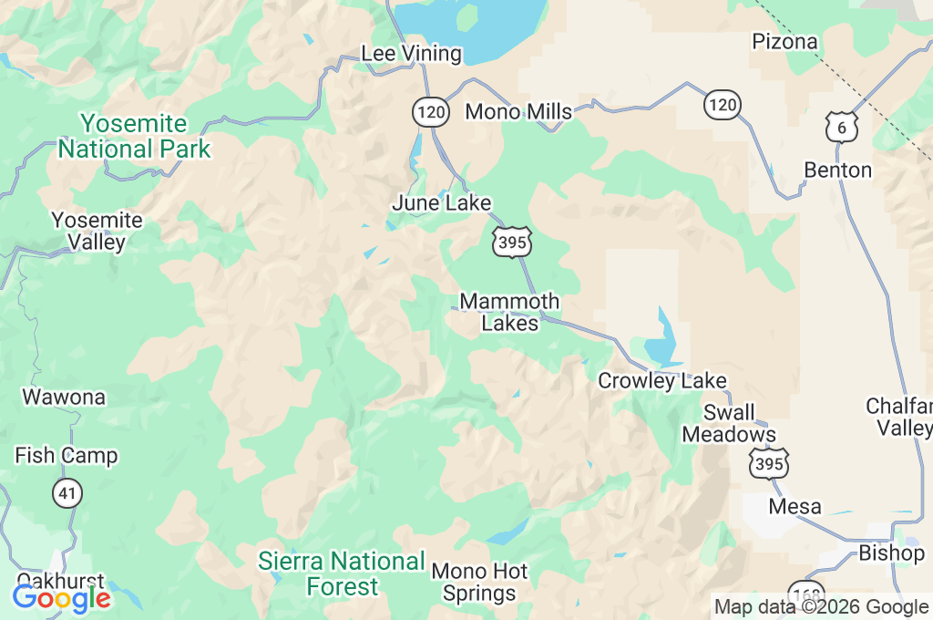 Mammoth Mountain Area Map
