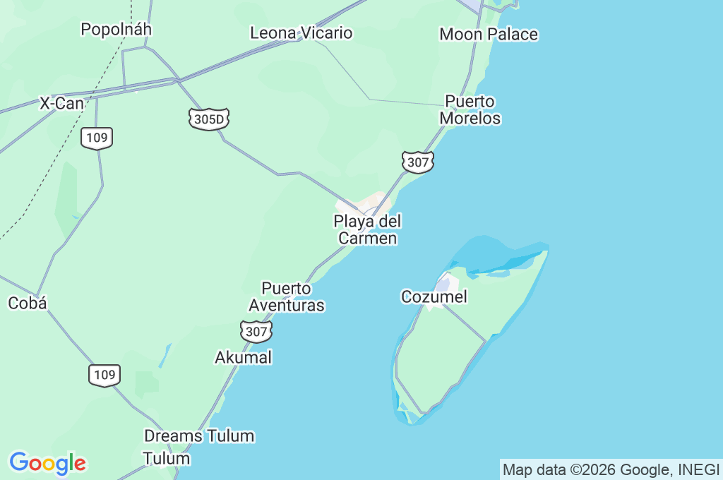 Playacar Area Map Playacar Area Map