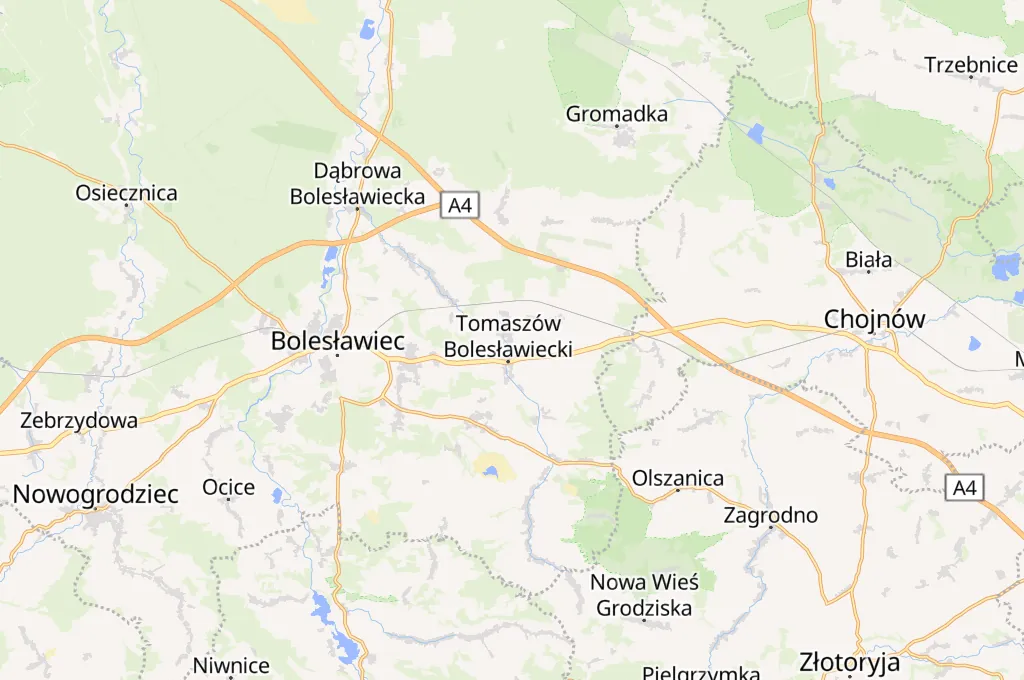 Tomaszów Bolesławiecki Area Map