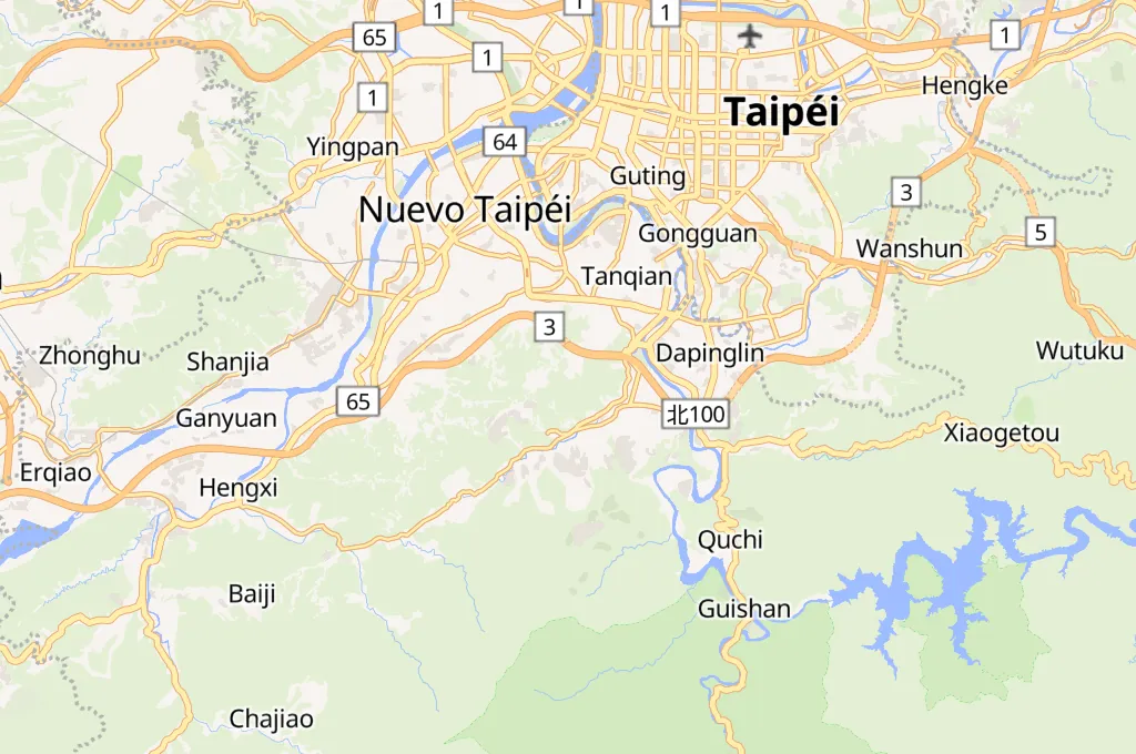 Templo Nanshan Fude Area Map