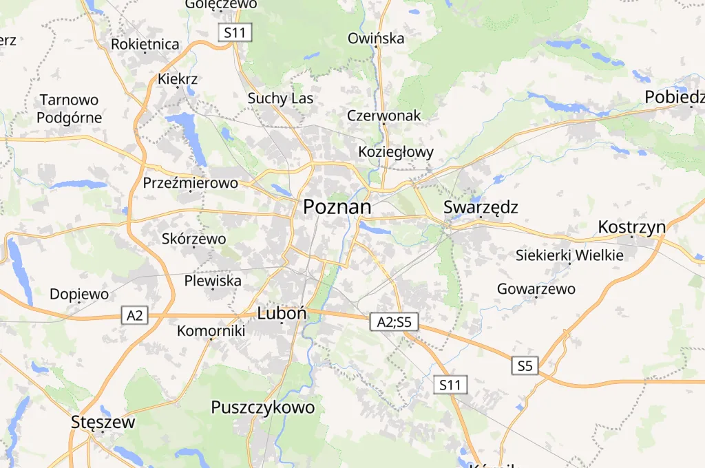 Poznań Area Map Poznań Area Map