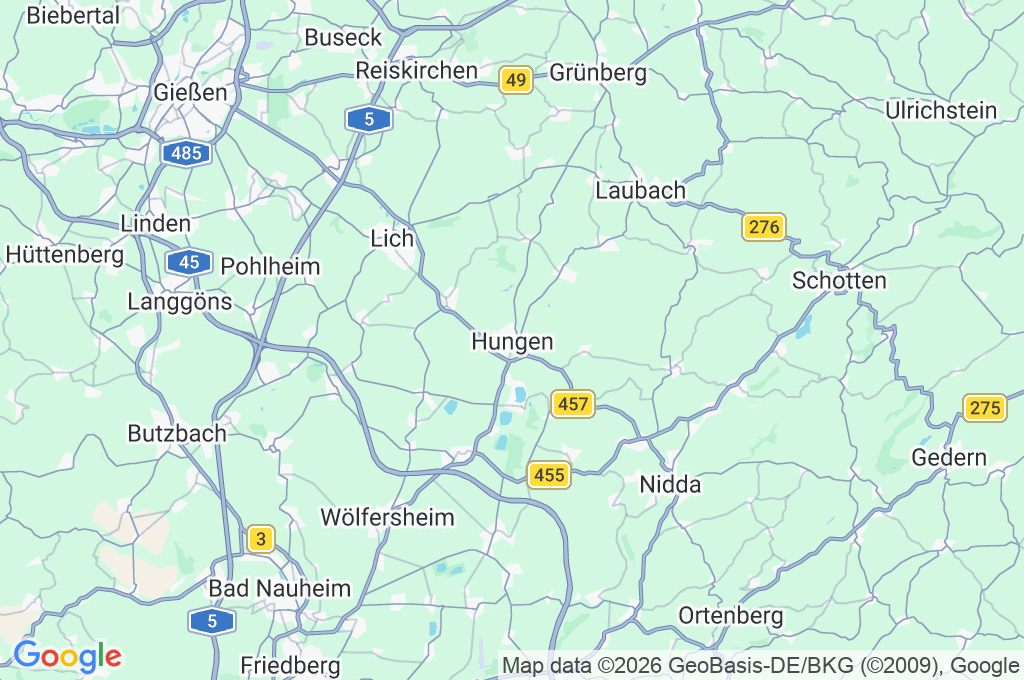 Hungen Area Map Hungen Area Map