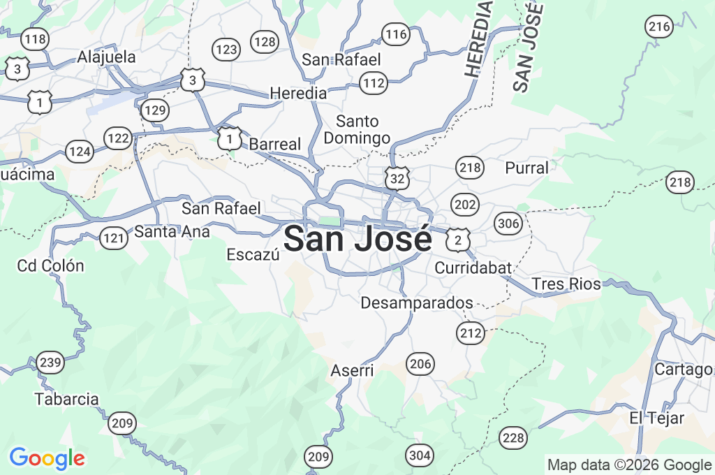 San José Area Map San José Area Map