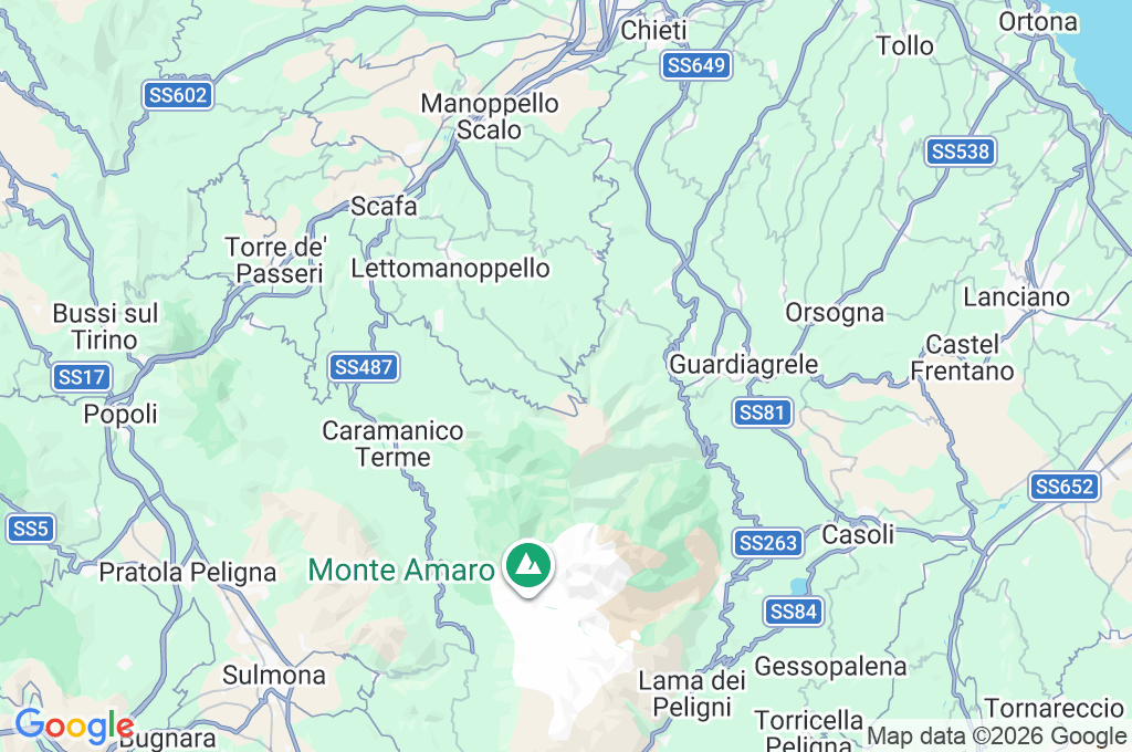 Passo Lanciano Area Map