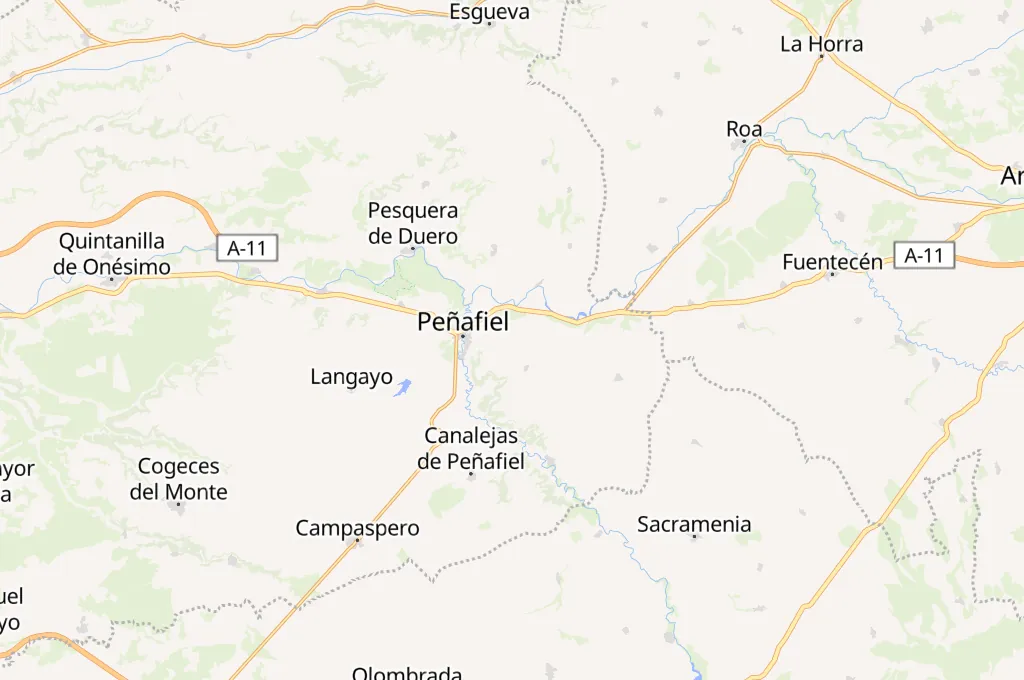 Peñafiel Area Map Peñafiel Area Map