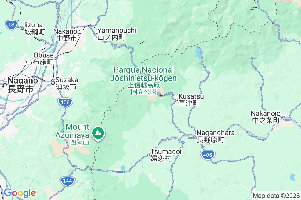 Monte Kusatsu-Shirane Area Map