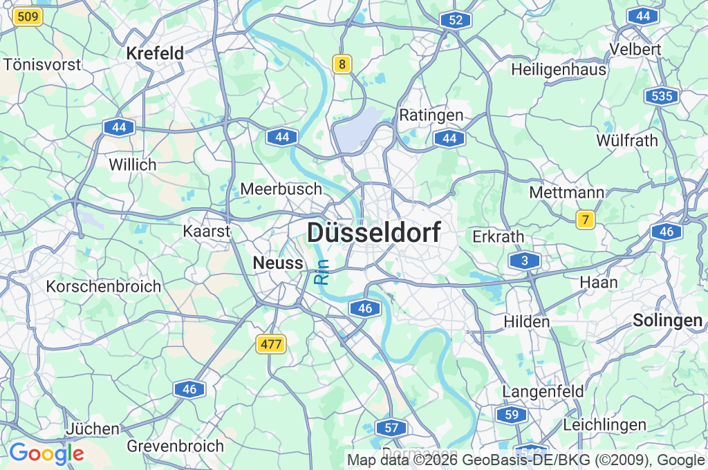 Düsseldorf Area Map