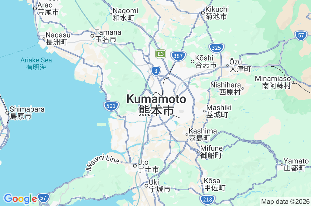 Castillo de Kumamoto Area Map Castillo de Kumamoto Area Map