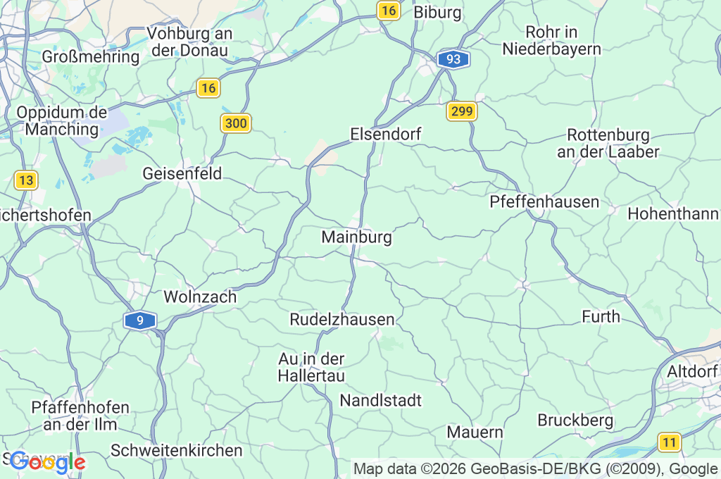 Mainburg Area Map Mainburg Area Map