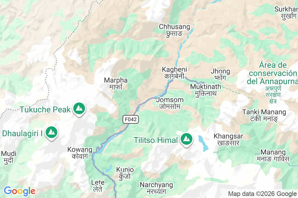 Jomsom Area Map Jomsom Area Map