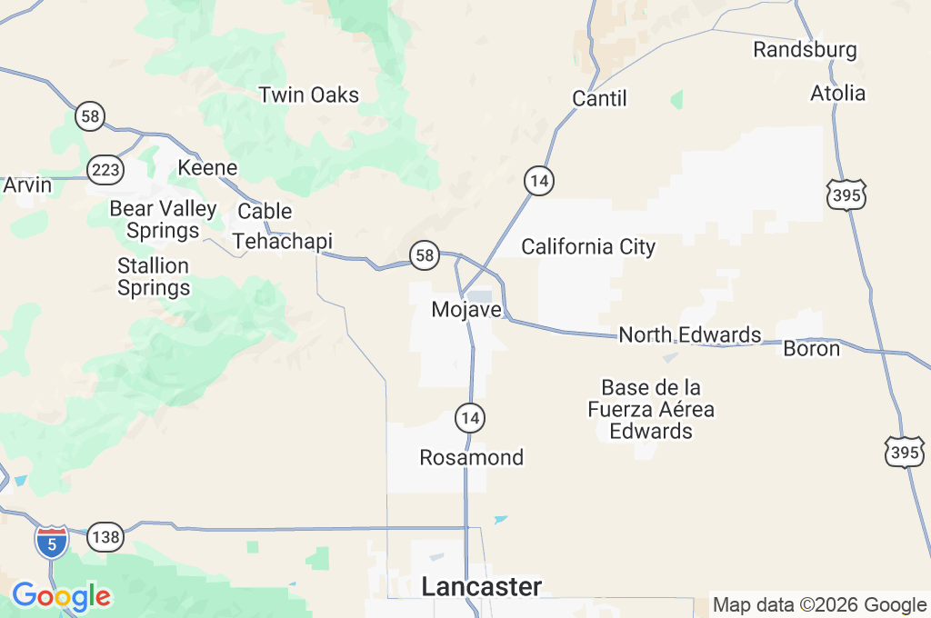 Mojave Area Map