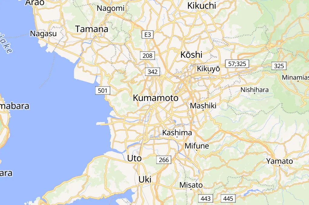 Castillo de Kumamoto Area Map Castillo de Kumamoto Area Map
