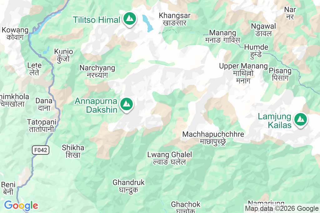 Campo base del Annapurna Area Map Campo base del Annapurna Area Map