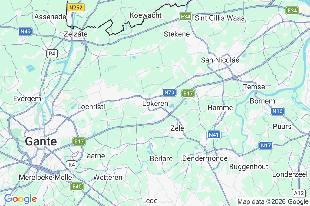 Lokeren Area Map Lokeren Area Map