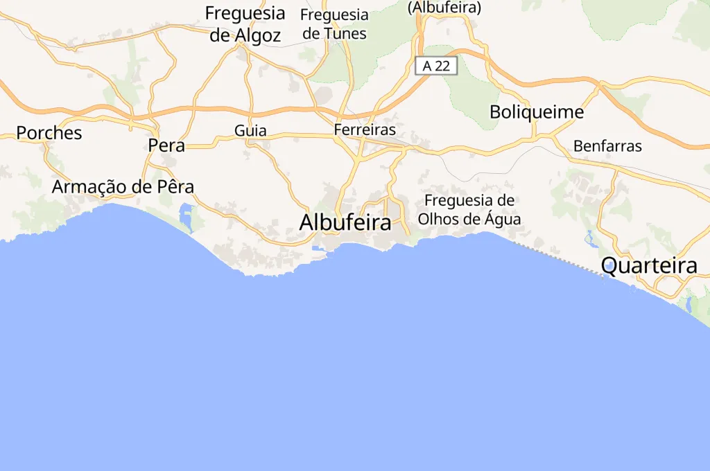 Albufeira Area Map Albufeira Area Map