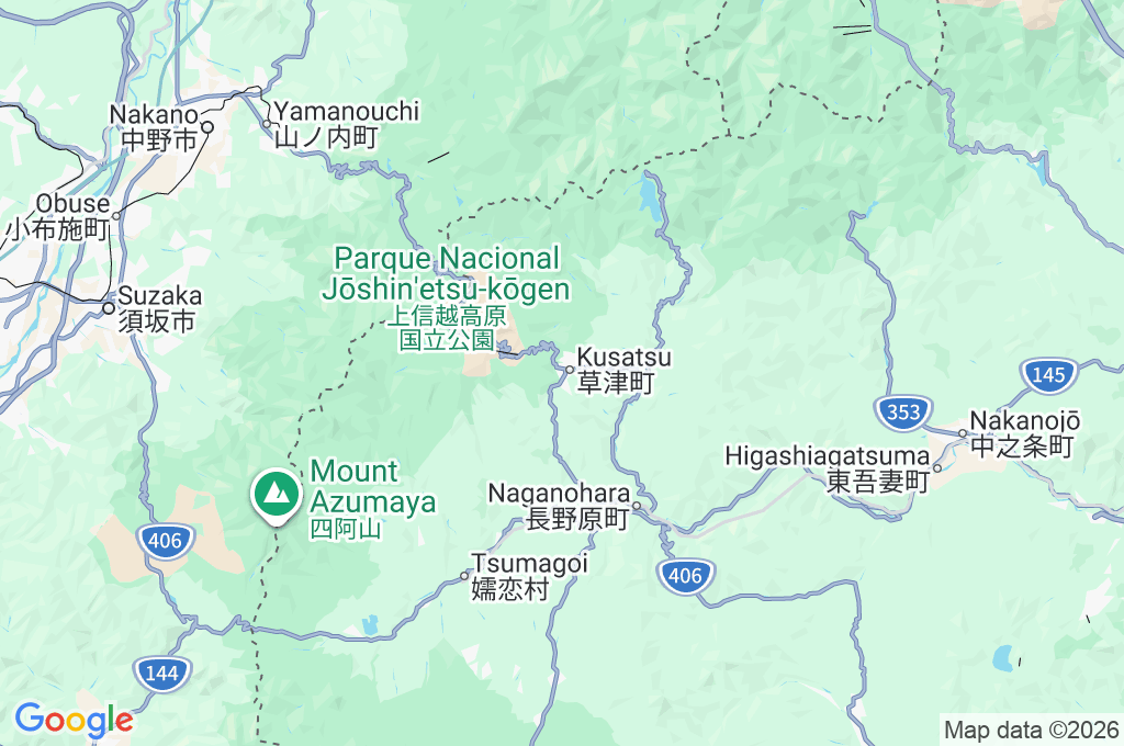 Kusatsu Onsen Area Map